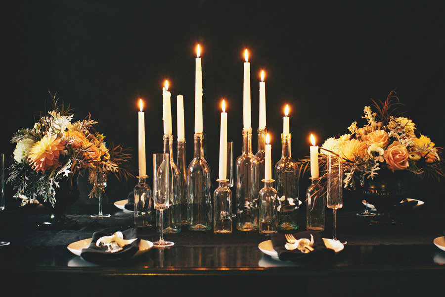halloween decor table candles