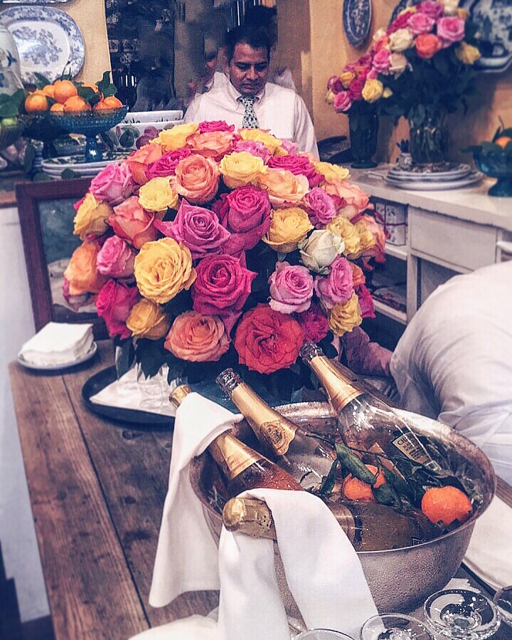 Campagne and Roses at The Ivy Restaurant Los Angeles