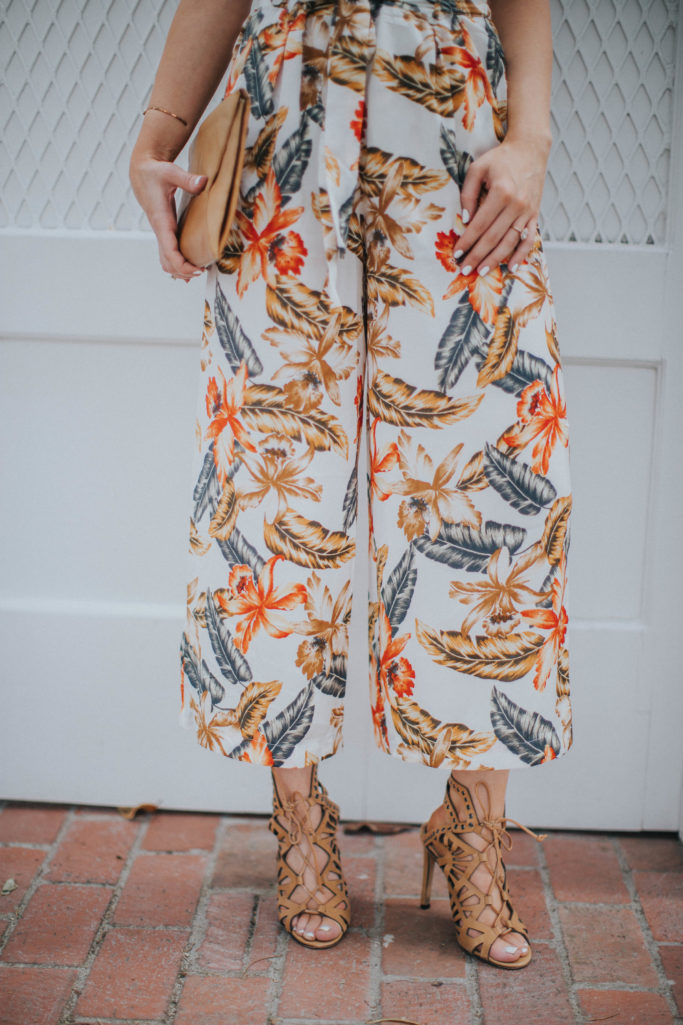 How to wear tropical print culottes 