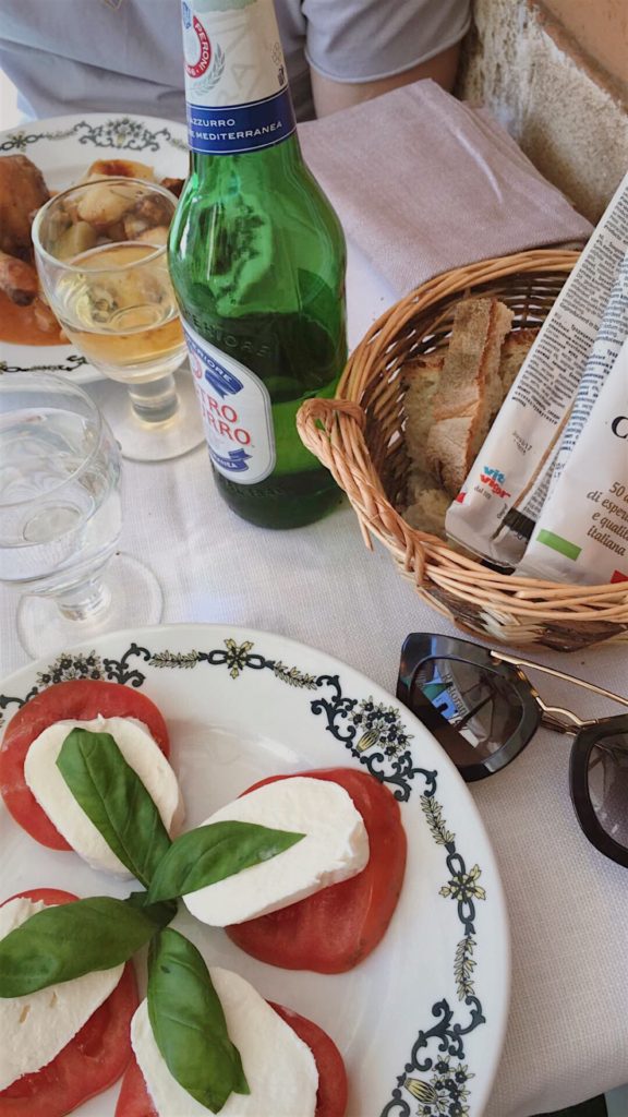 Caprese salad Italian lunch spread