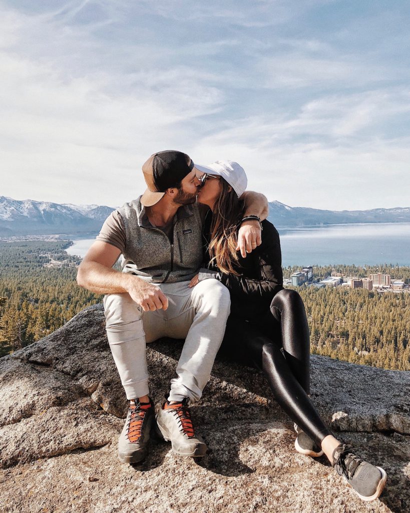 The couple that hikes together stays together. Lake Tahoe hiking is for lovers.