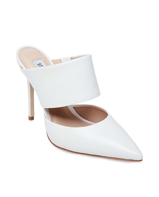 White leather mule pump